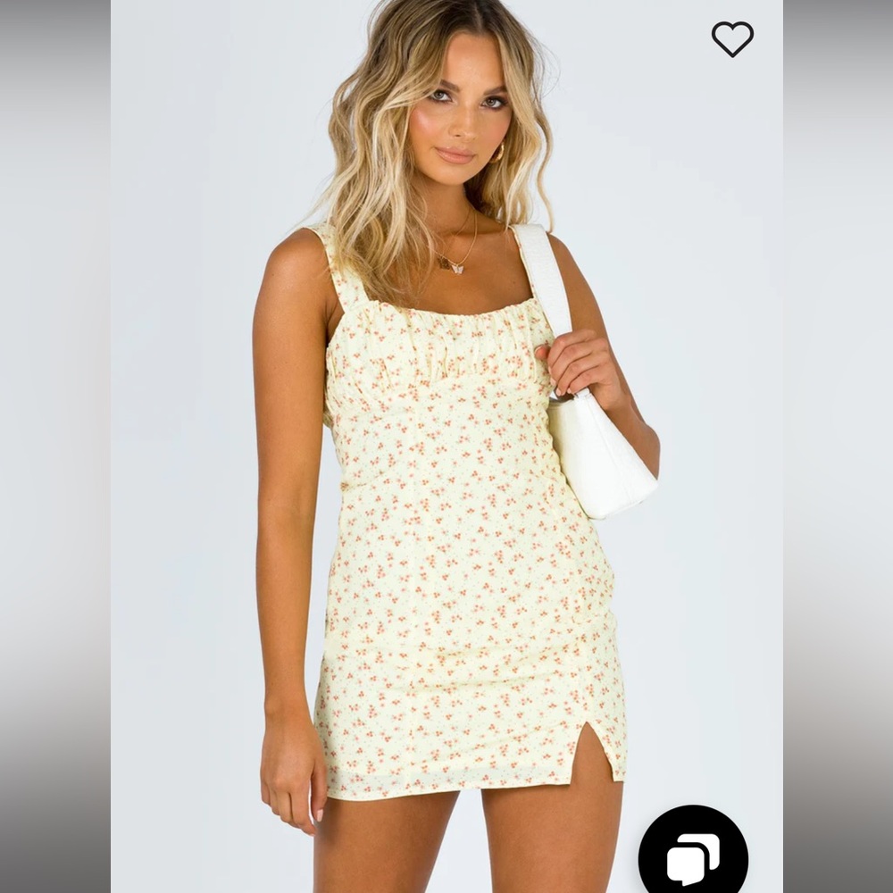 Freya Mini Dress Yellow Floral